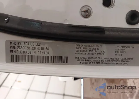 2021 Dodge Challenger R/T z USA, uszkodzony, nr VIN 2C3CDZBTXMH510164